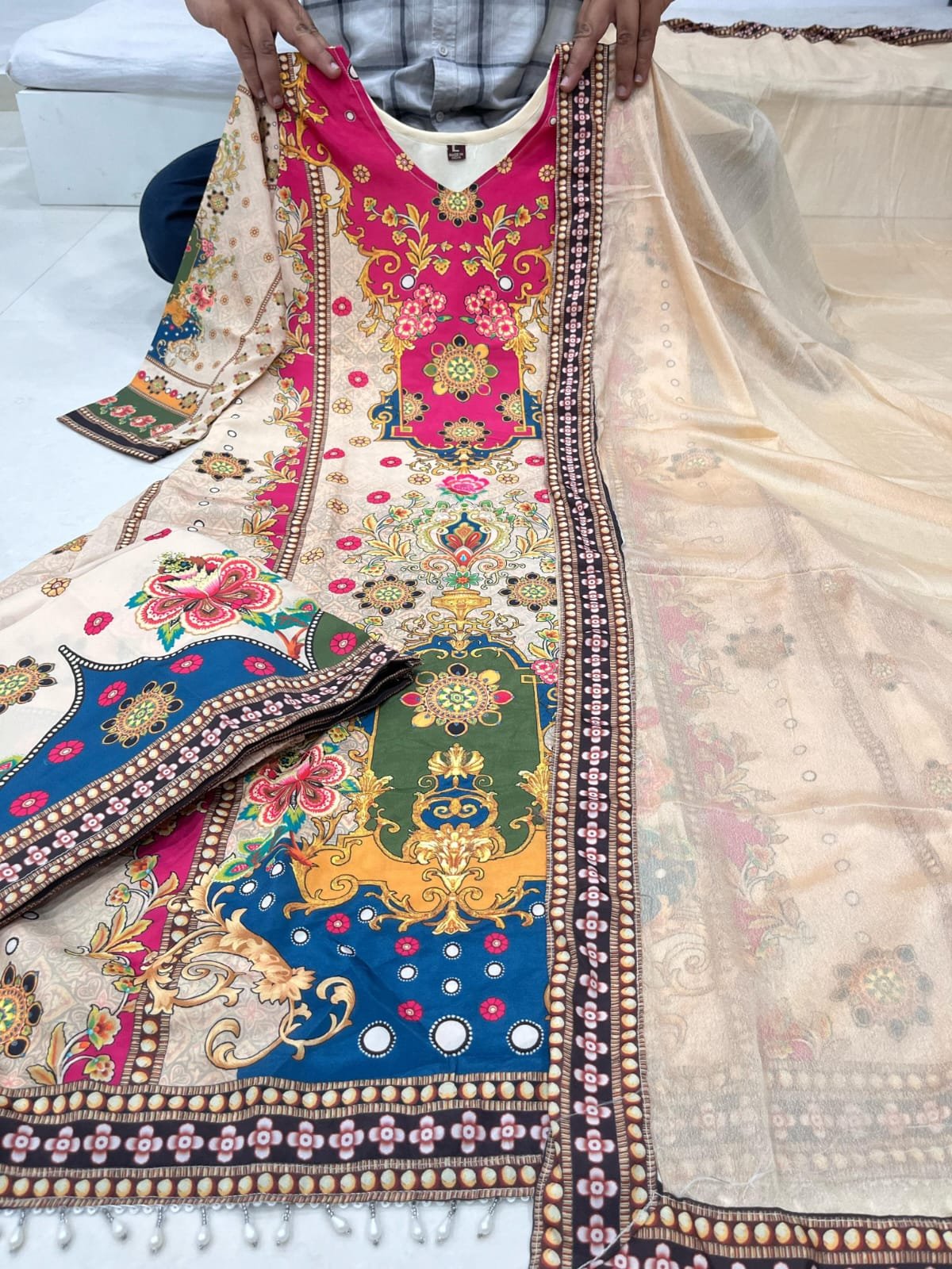 Muslin Silk Anarkali Suit Set