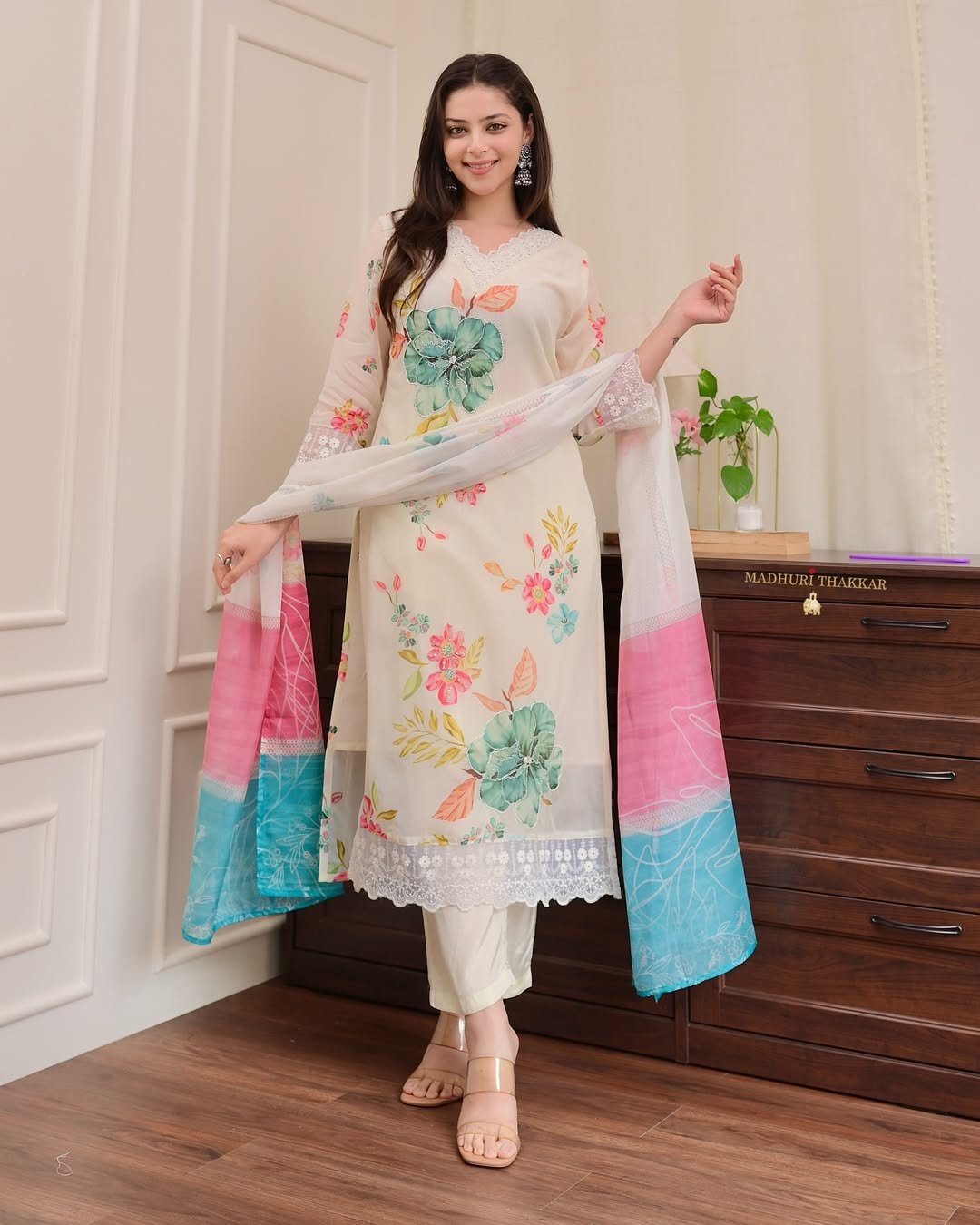 Pure Chanderi Silk suit set