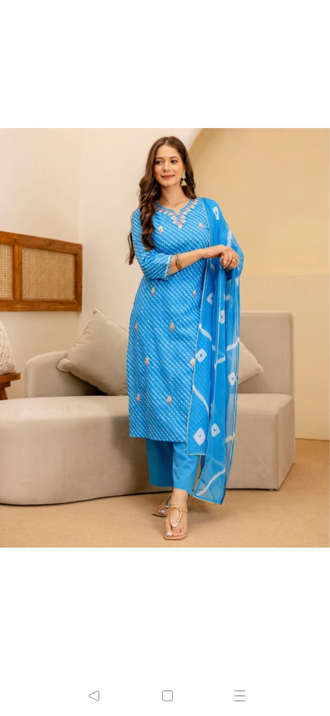 Sky Blue Chunari Suit set