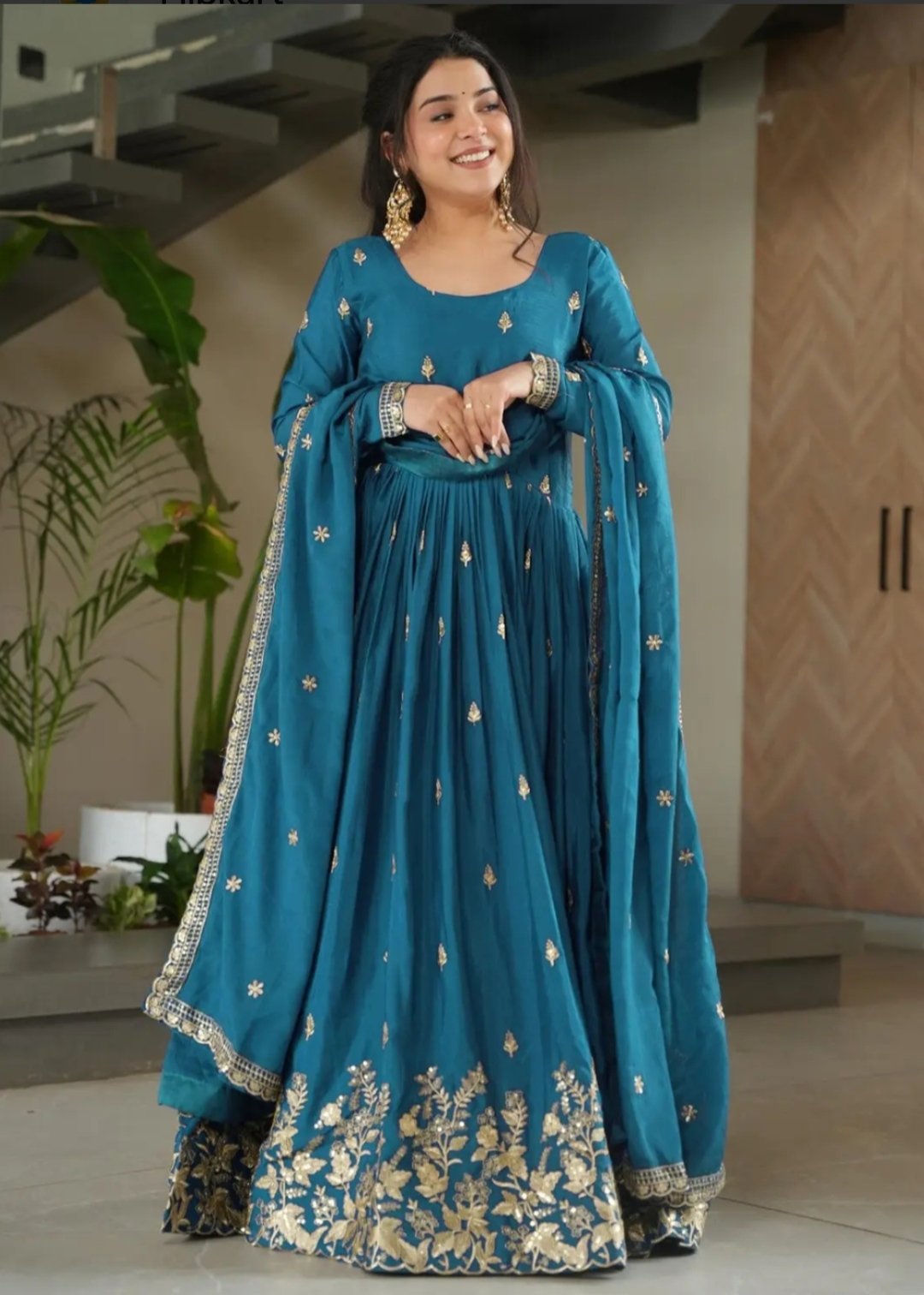 Art Silk Anarkali Suit Set