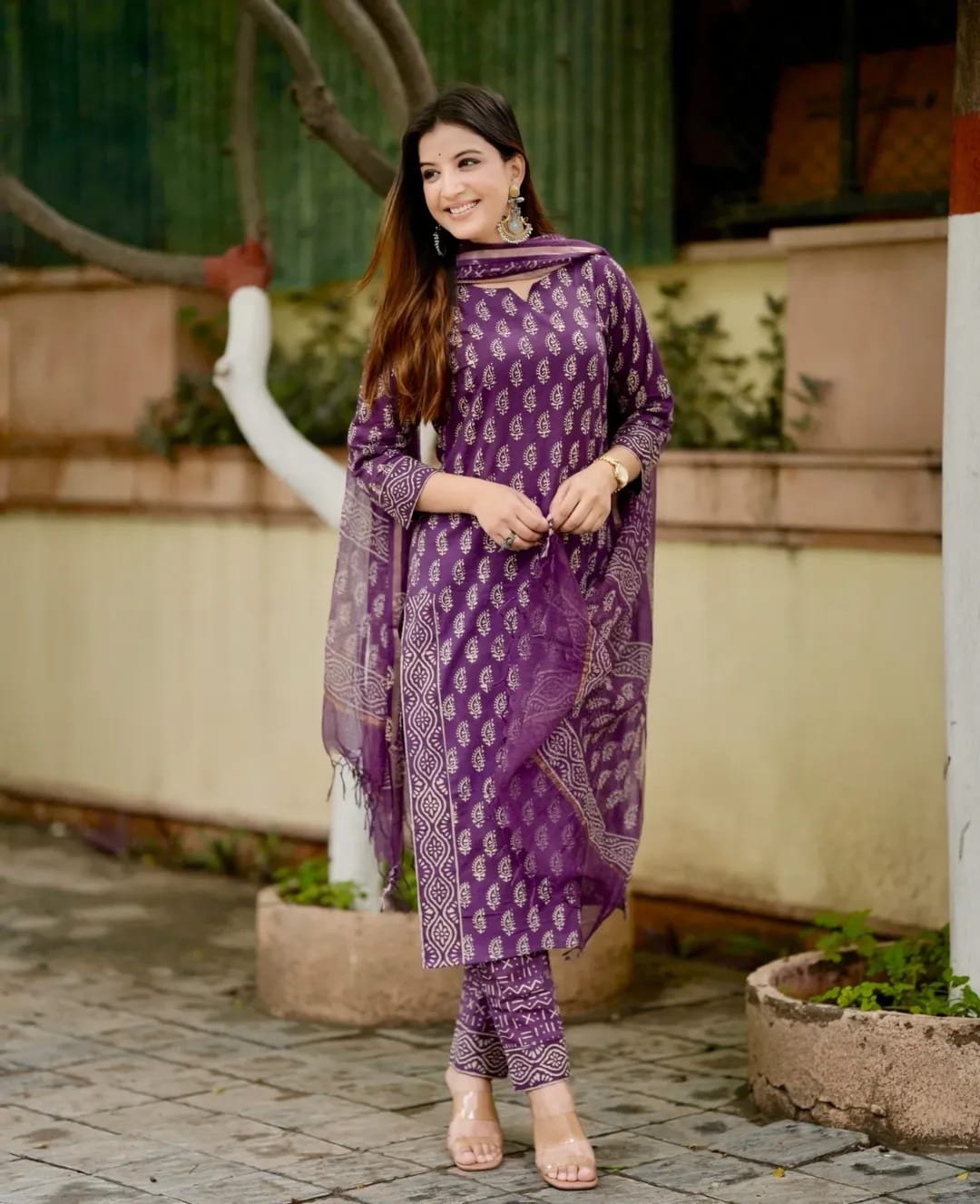 Pure Cotton kurti pant and dupatta set